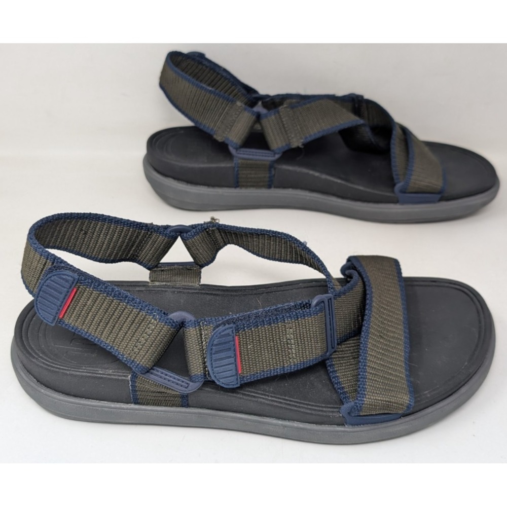 Fitflop Men's‎ Size US 12 Sling II Webbing Sandals Shoes Ankle Strap Gray Blue